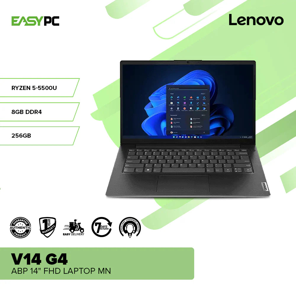 EasyPC| Lenovo V14 G4 ABP 14" FHD AMD Ryzen 5-5500U/8GB DDR4/256GB SSD Laptop MN